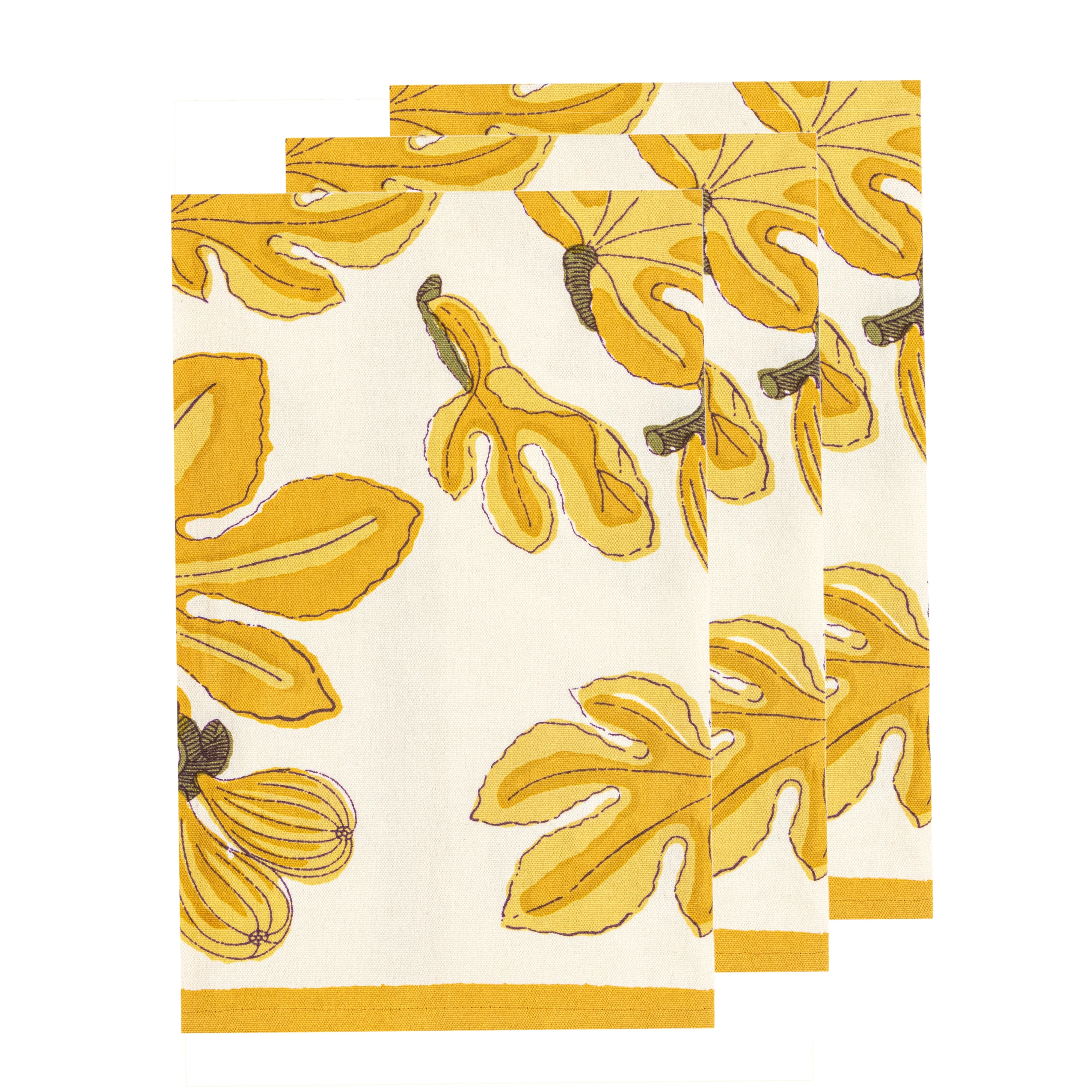 Fig Citrine Tea Towels, Set of 3