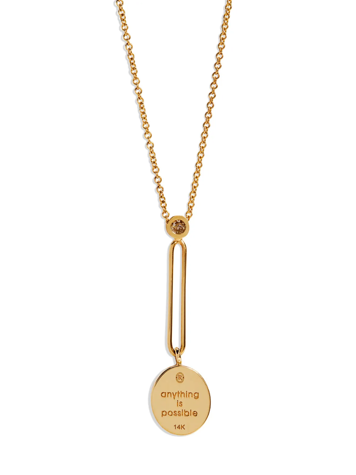 Flying Pig Fantasy Signet Yellow Gold Pendant Necklace