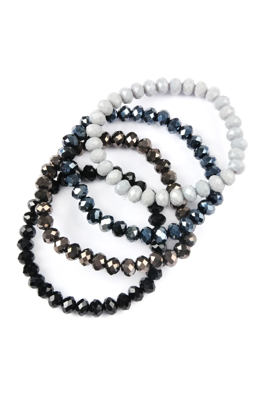 Four Line Crystal Beads Stretch Bracelet