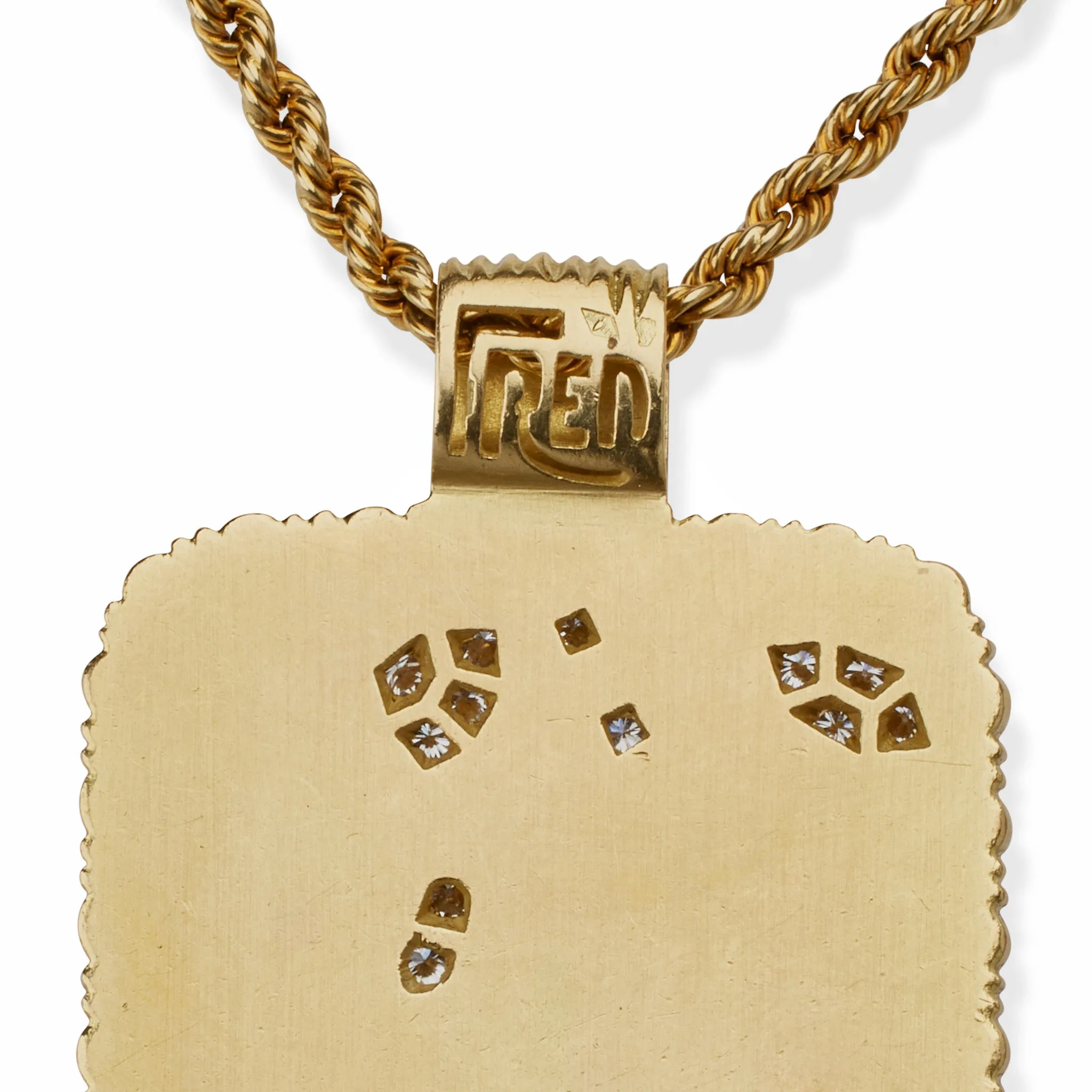 Fred Paris 18K Gold and Diamond Gemini Pendant Necklace