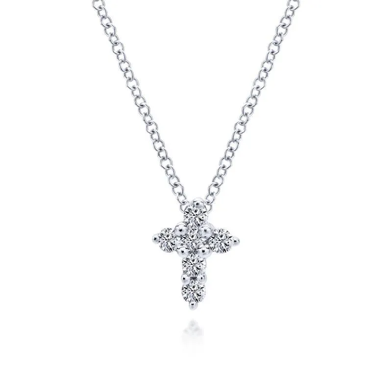 Gabriel & Co. 14k White Gold Faith Diamond Necklace