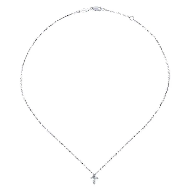 Gabriel & Co. 14k White Gold Faith Diamond Necklace