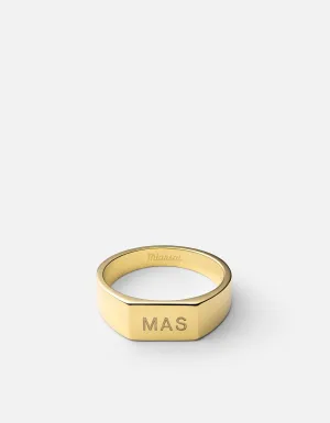 Geo Signet Ring, Gold Vermeil/3 Letters