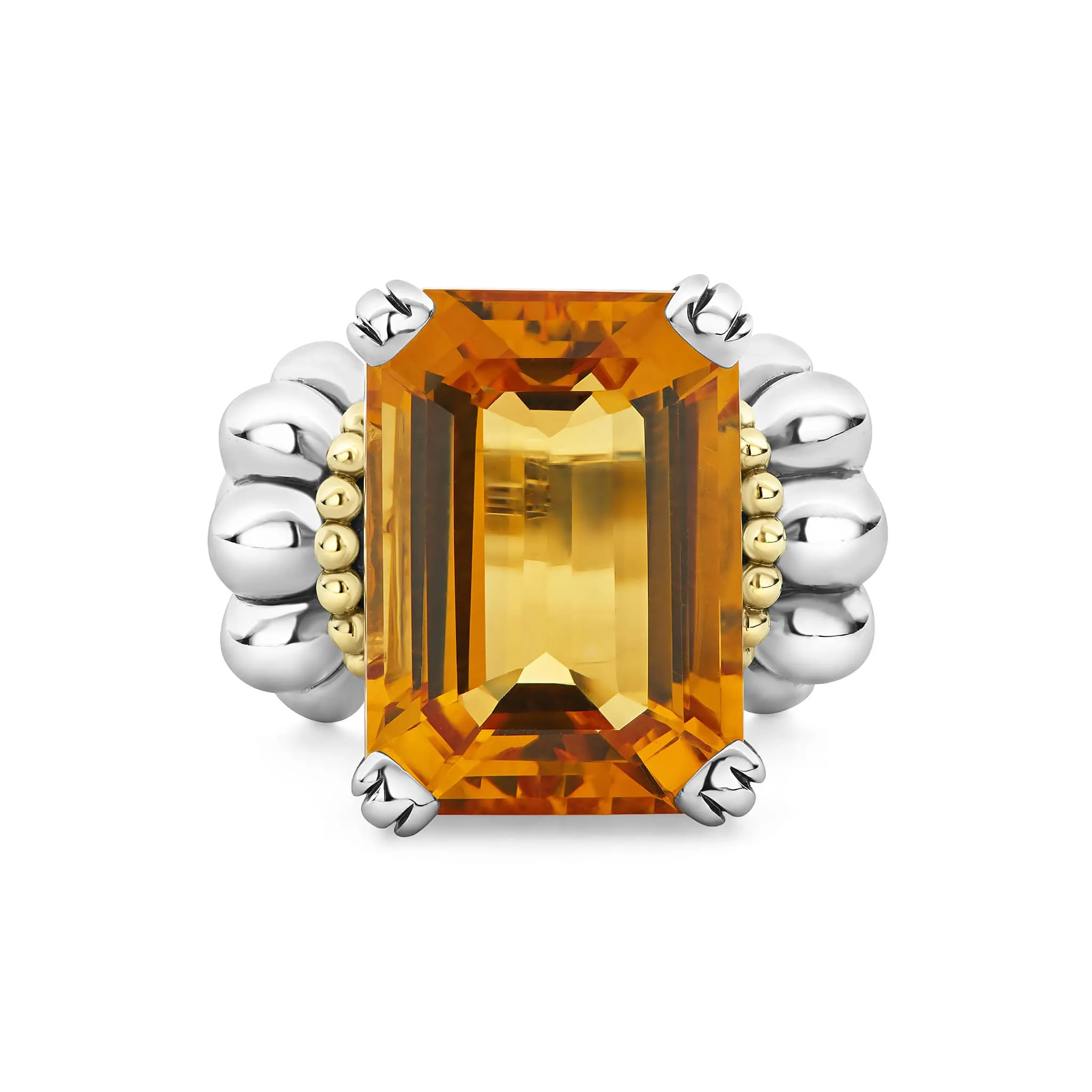 Glacier Large Emerald-Cut Citrine Ring