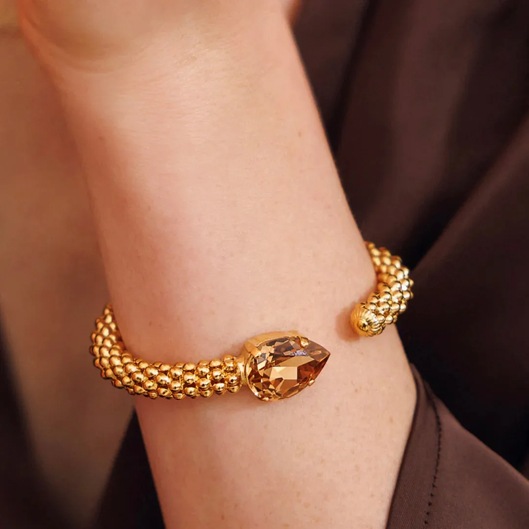 Gold Classic Rope Light Colorado Topaz Bracelet