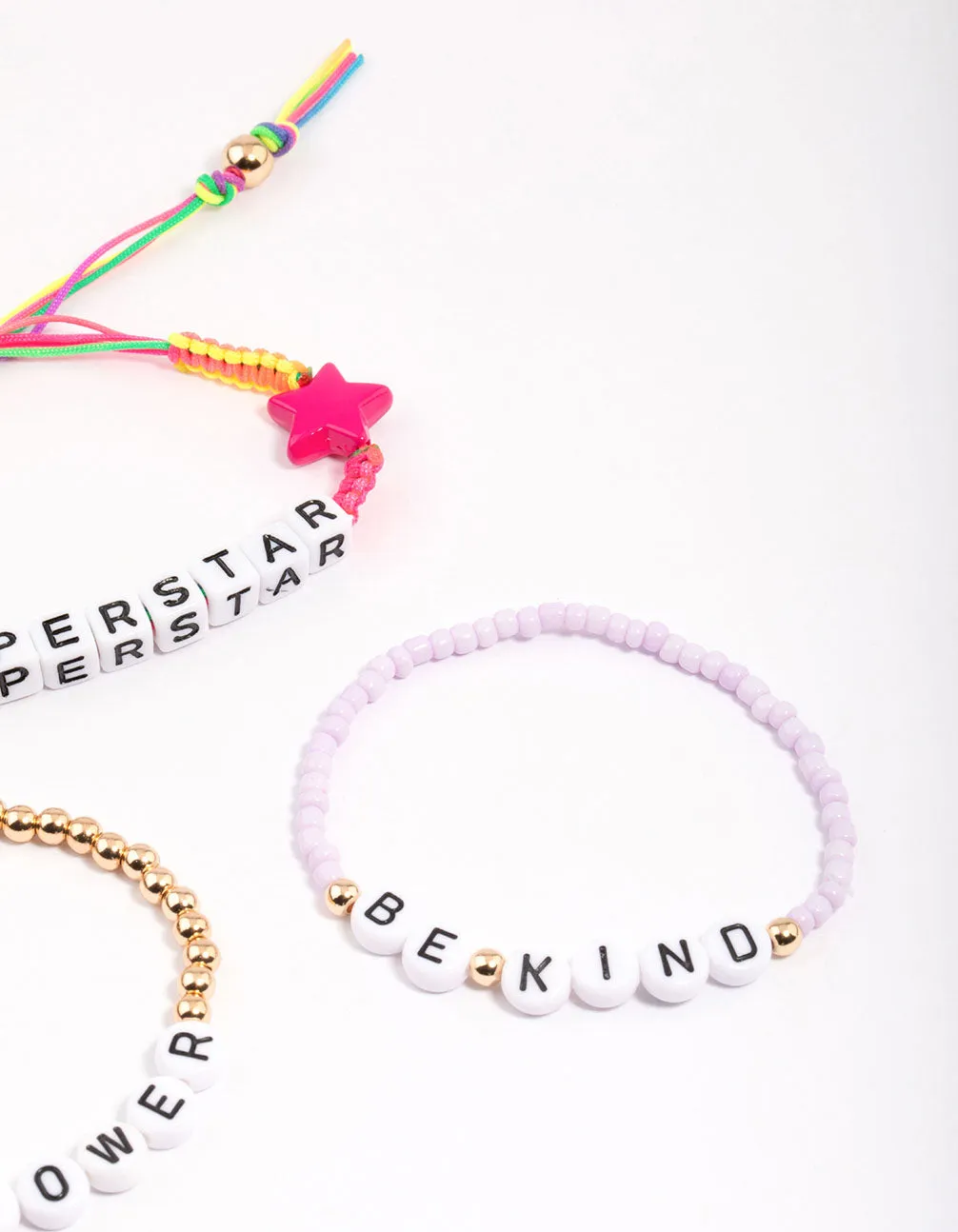 Gold Letter & Beaded Bracelet Pack