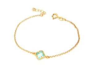 Golden Aqua Crystal Bracelet