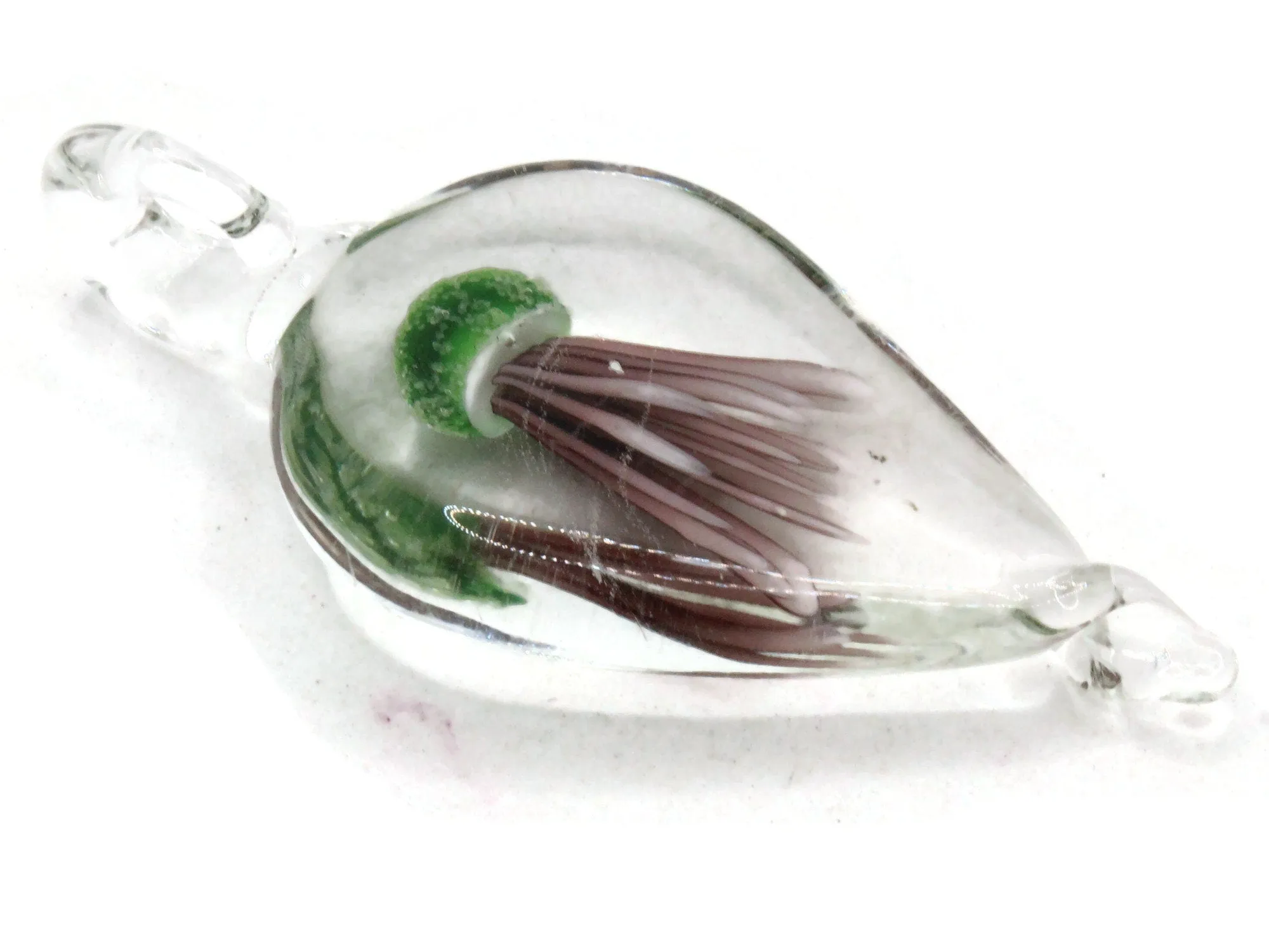 Green Luminescent Jellyfish Glass Teardrop Pendant