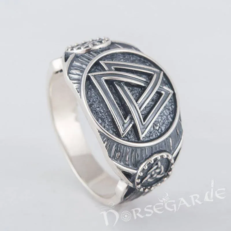 Handcrafted Valknut Druid Signet Ring - Sterling Silver