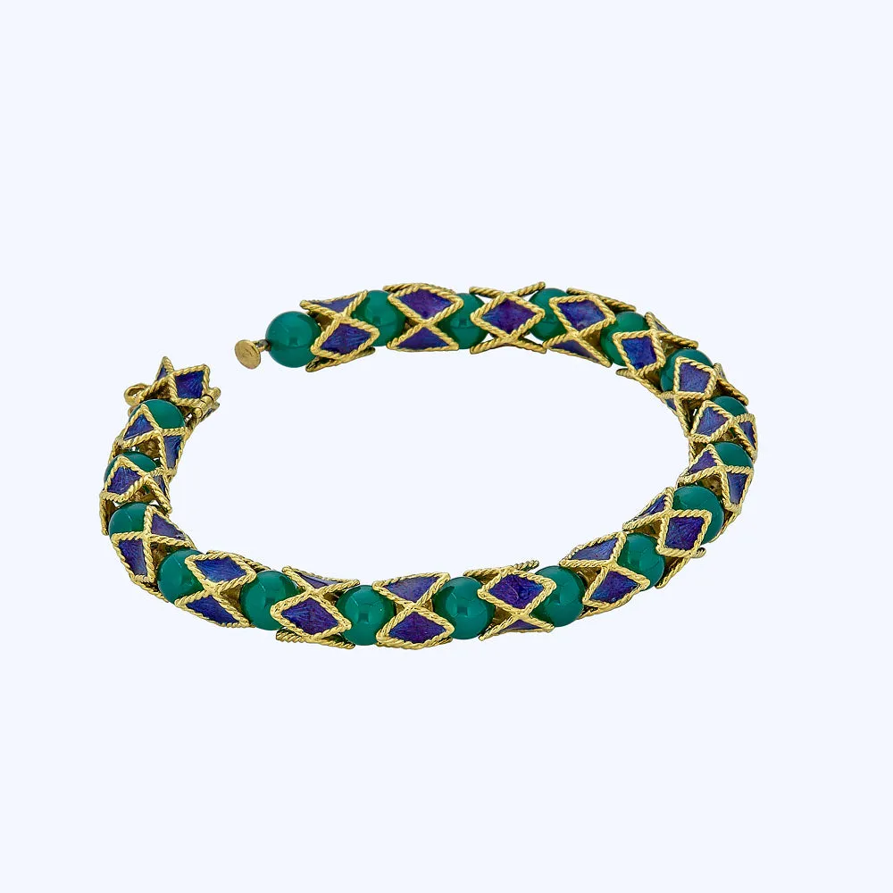 Jade Enamel Snake Bracelet