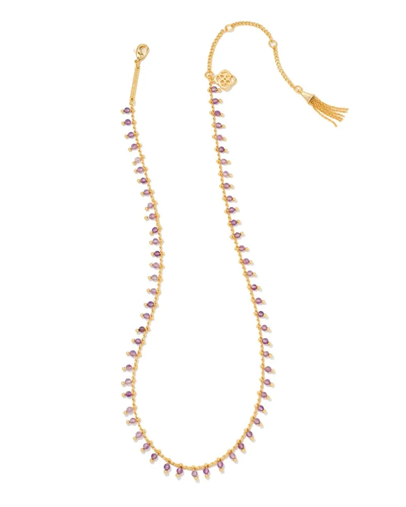 Jenna Choker Necklace Gold - Purple Amethyst