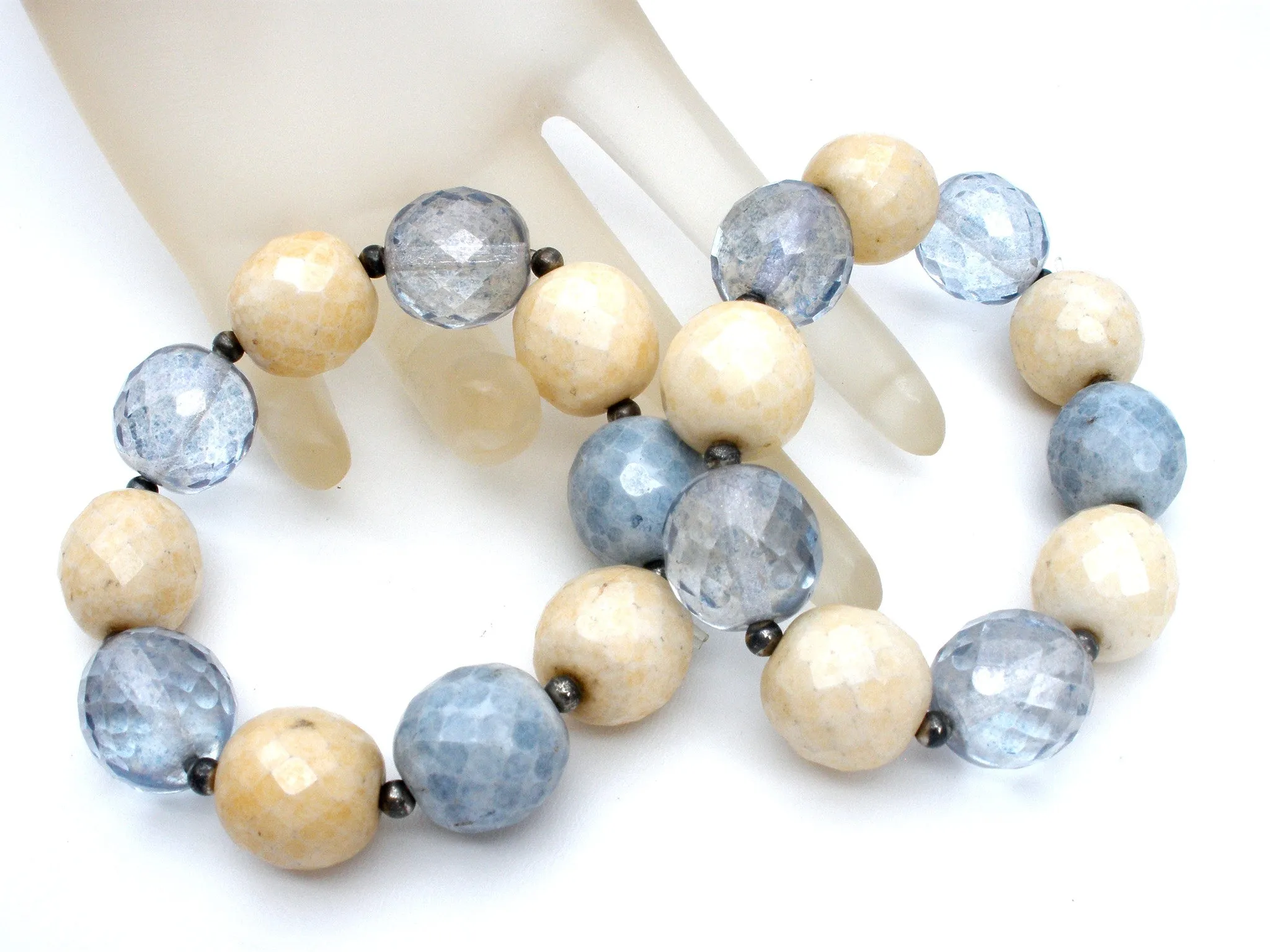 Joan Rivers Blue Agate & Crystal Bead Set