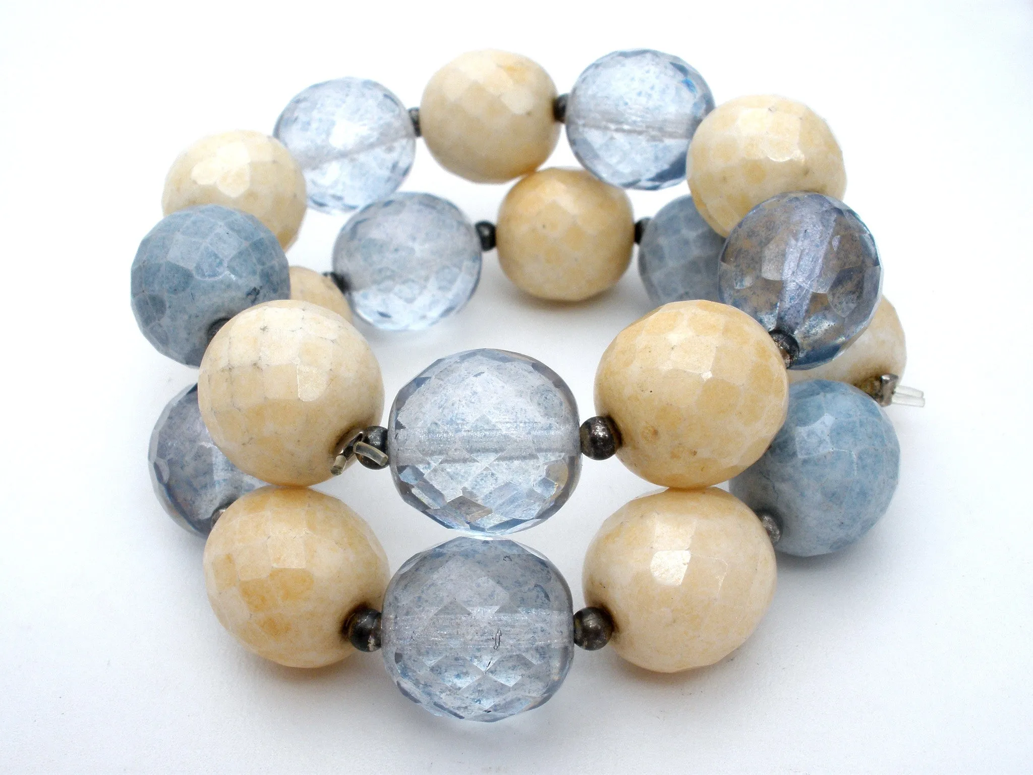 Joan Rivers Blue Agate & Crystal Bead Set