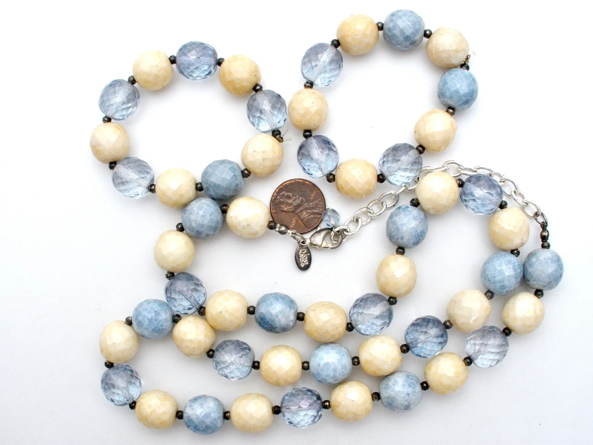 Joan Rivers Blue Agate & Crystal Bead Set