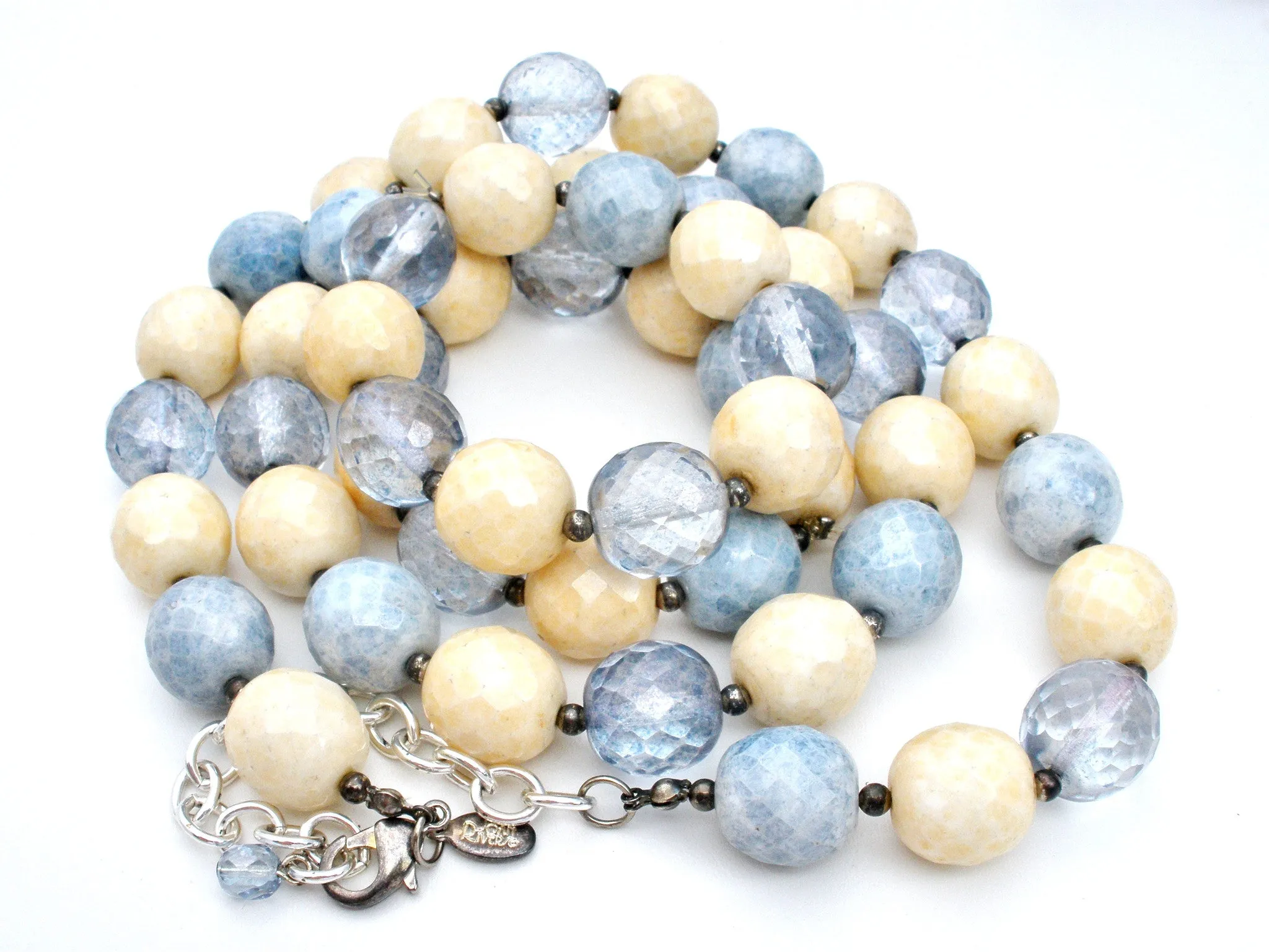 Joan Rivers Blue Agate & Crystal Bead Set