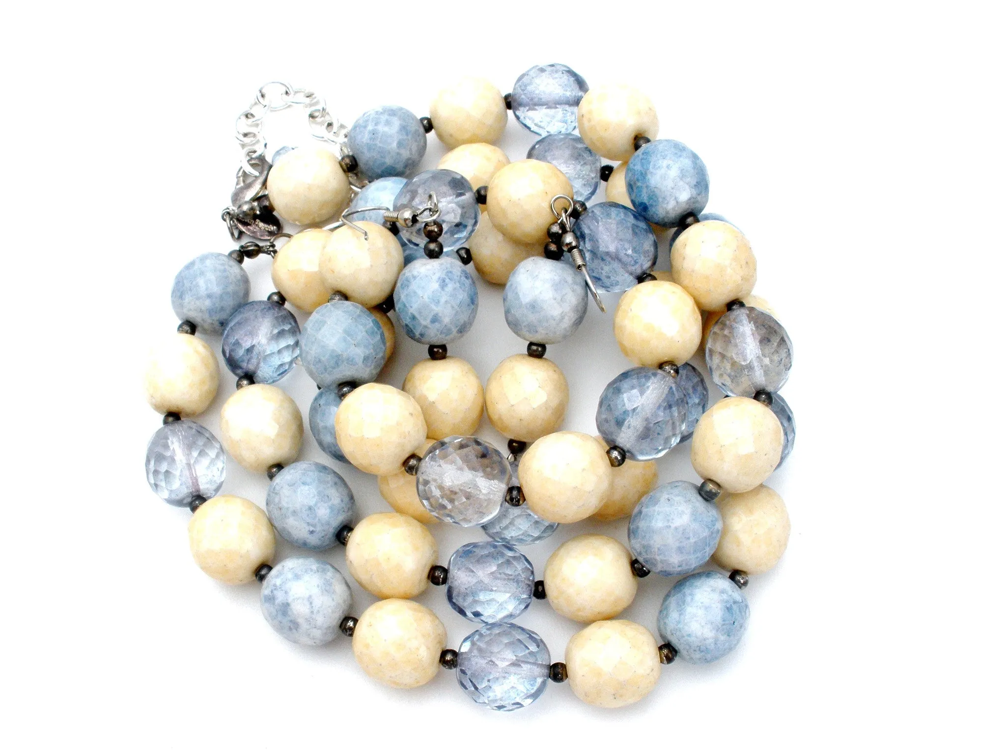 Joan Rivers Blue Agate & Crystal Bead Set