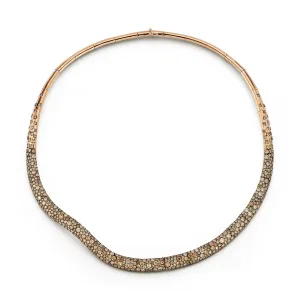 JULIAN 18K GOLD AND CHAMPAGNE DIAMOND WAVE NECKLACE