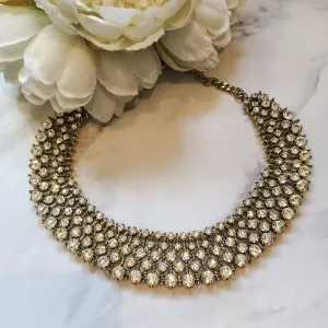 KIARA Gold Rhinestone Statement Necklace