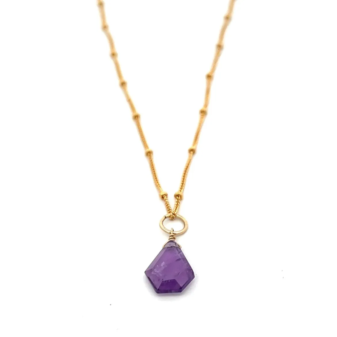 L'amethyste slice pendant necklace - natural amethyst