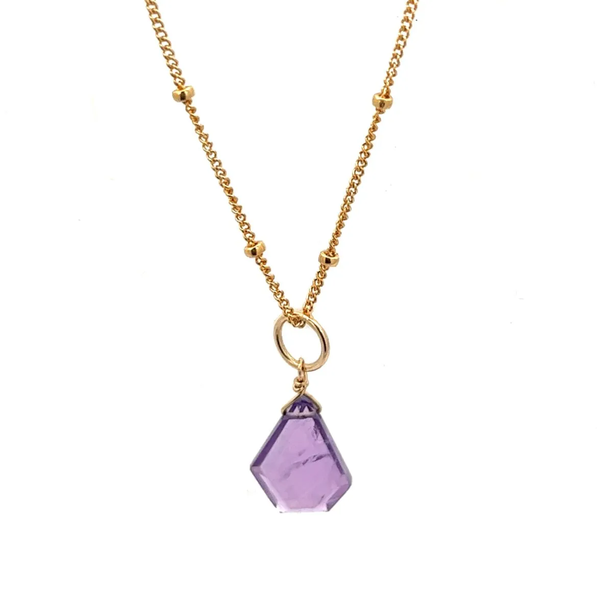 L'amethyste slice pendant necklace - natural amethyst