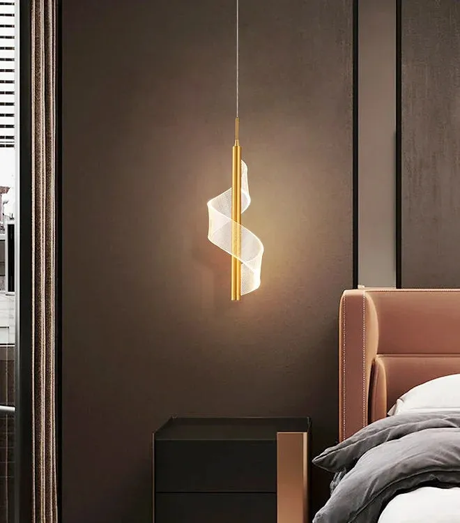 LED Wave Black Gold Pendant