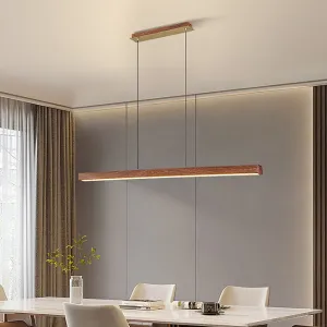 LED Wooden Color Linear Office Pendant Light