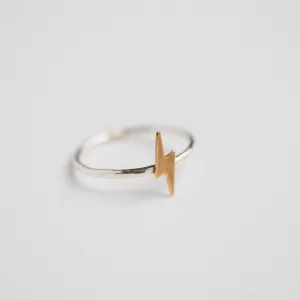 Lightning Bolt Stacking Ring in Mixed Metal