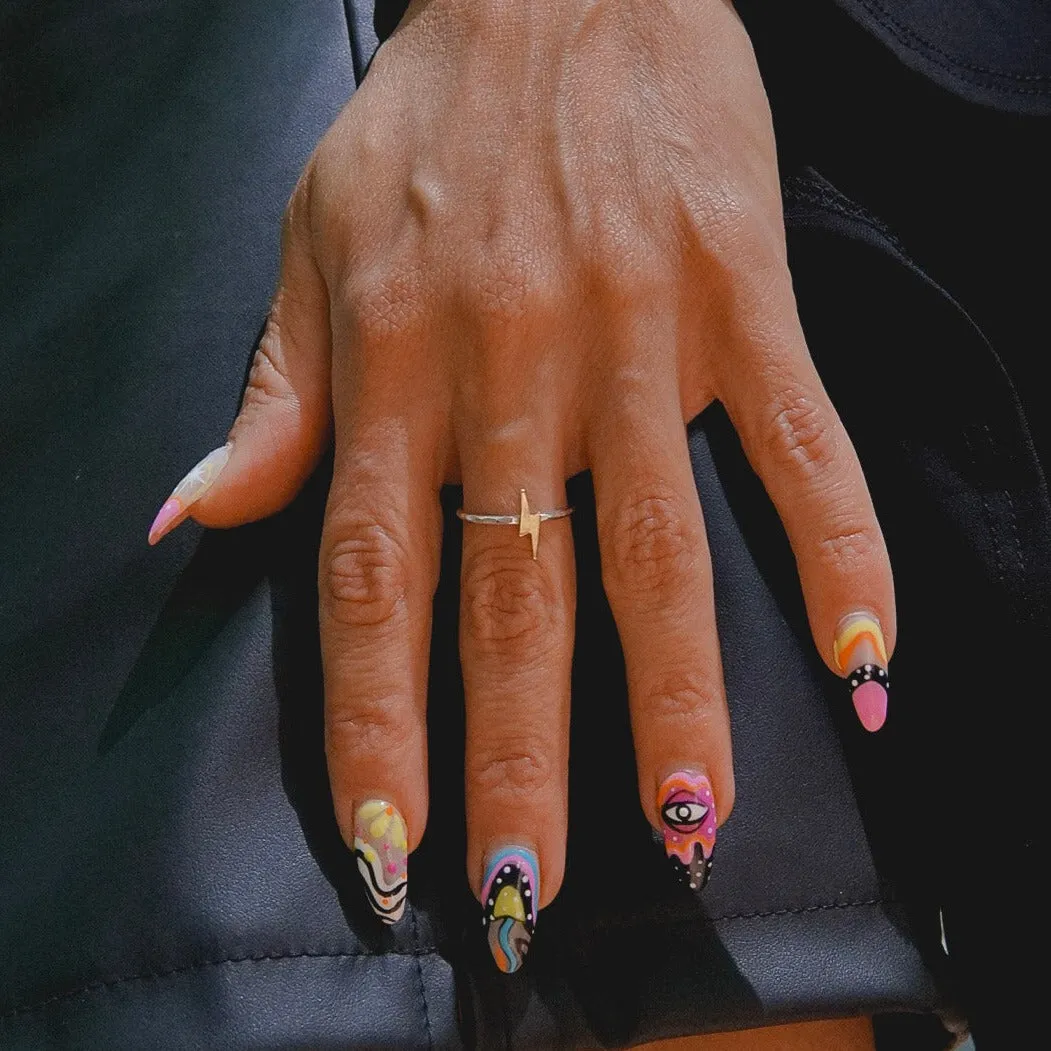 Lightning Bolt Stacking Ring in Mixed Metal