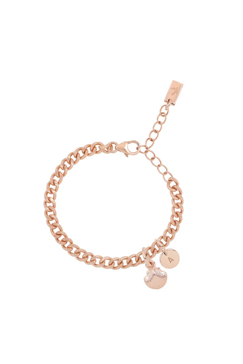 Little Mermaid Cuban Link Bracelet -  Rose Gold