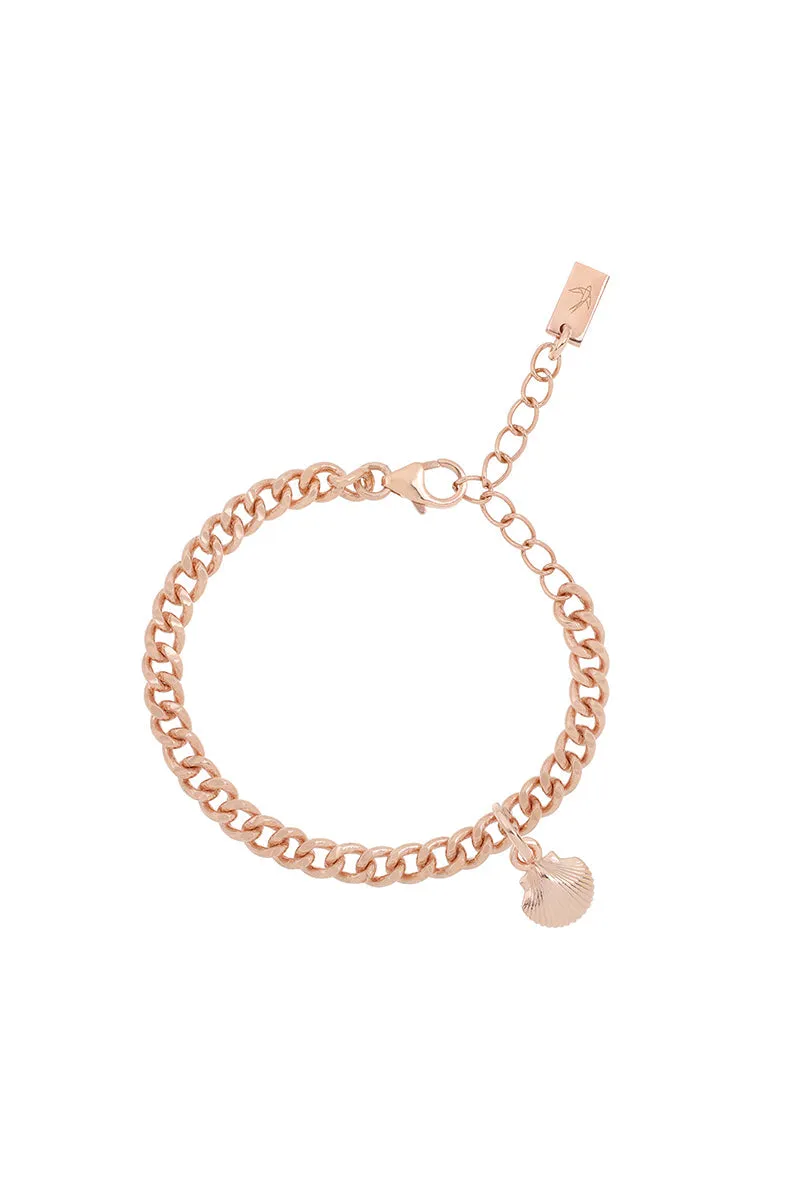 Little Mermaid Cuban Link Bracelet -  Rose Gold