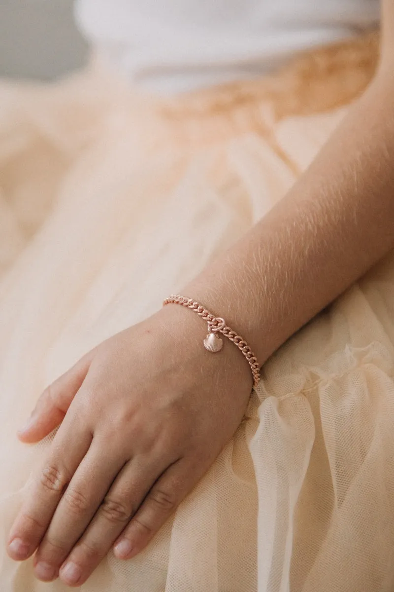 Little Mermaid Cuban Link Bracelet -  Rose Gold