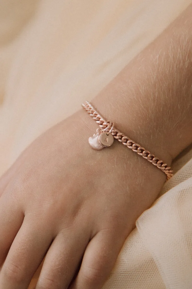 Little Mermaid Cuban Link Bracelet -  Rose Gold