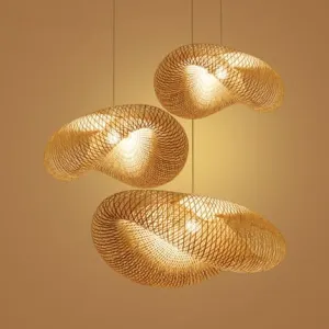 Madhatter Bamboo Weave Straw Hats Pendant Lamp