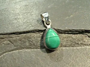 Malachite, Sterling Silver Small Pendant