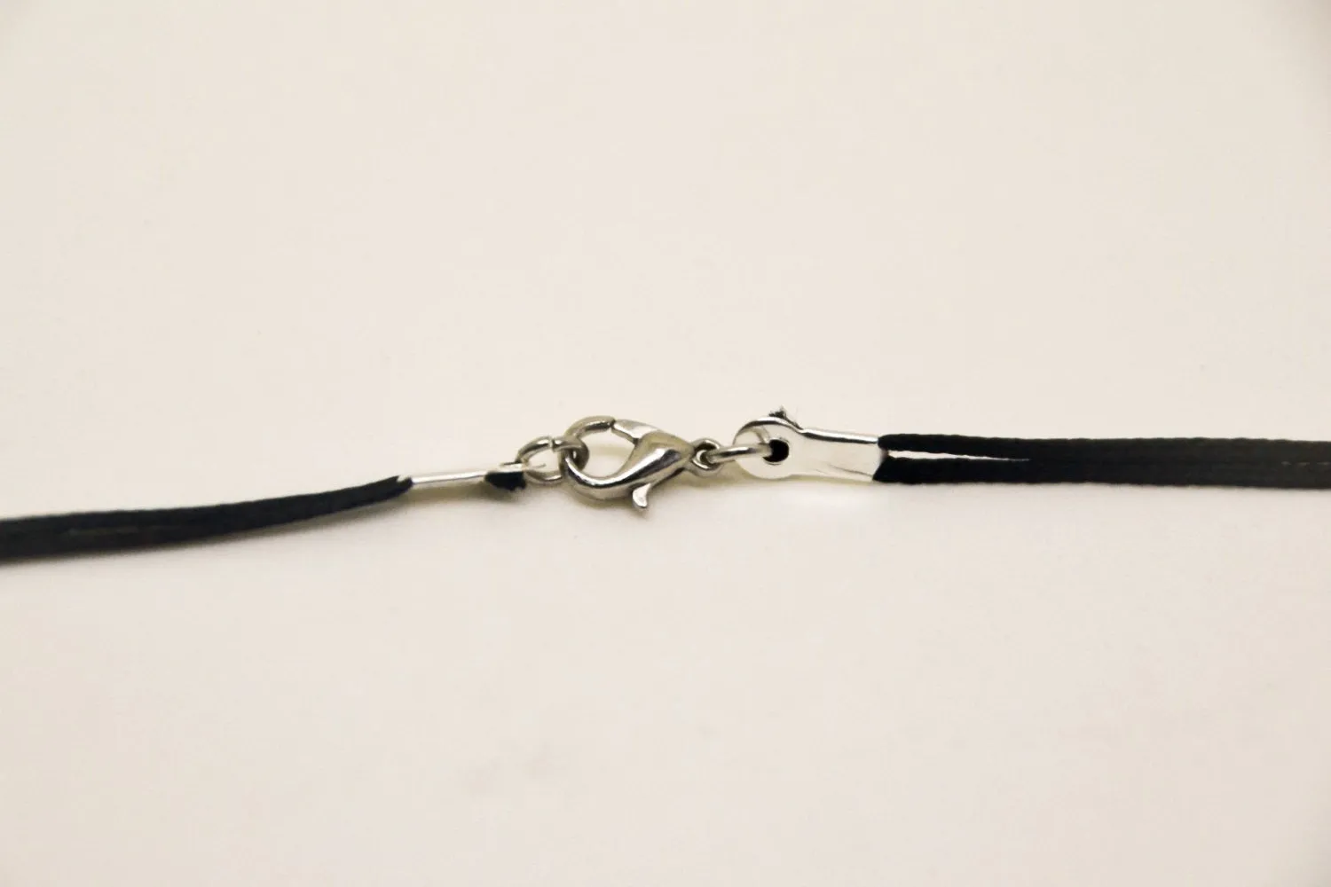 Men's anchor necklace with black cord, silver pendant, gift for him