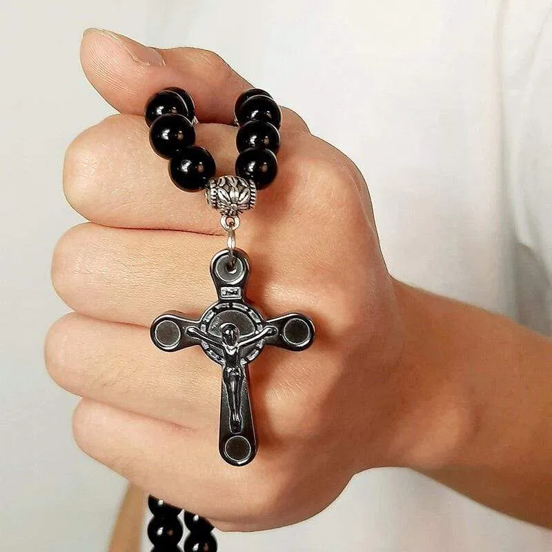 Men's Christian Necklace <br> Beaded Crucifix