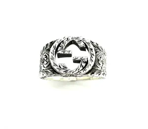 Men’s Sterling Etched Gucci Ring