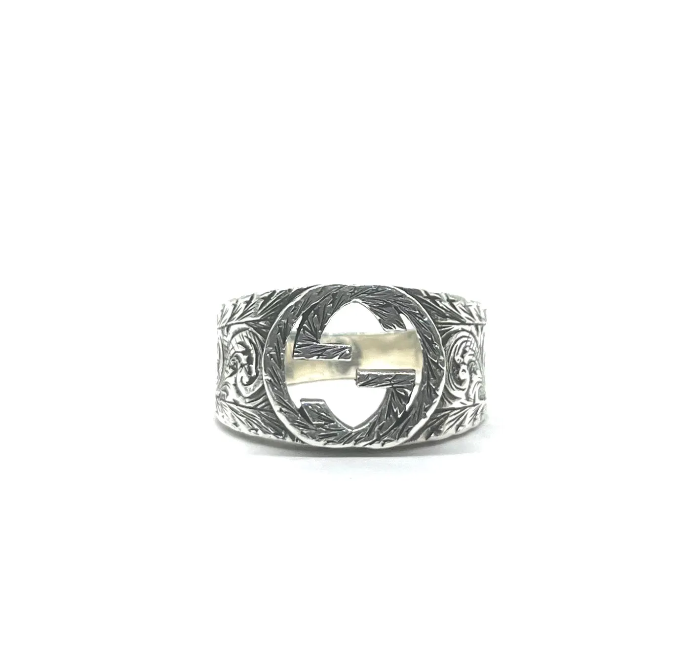 Men’s Sterling Etched Gucci Ring