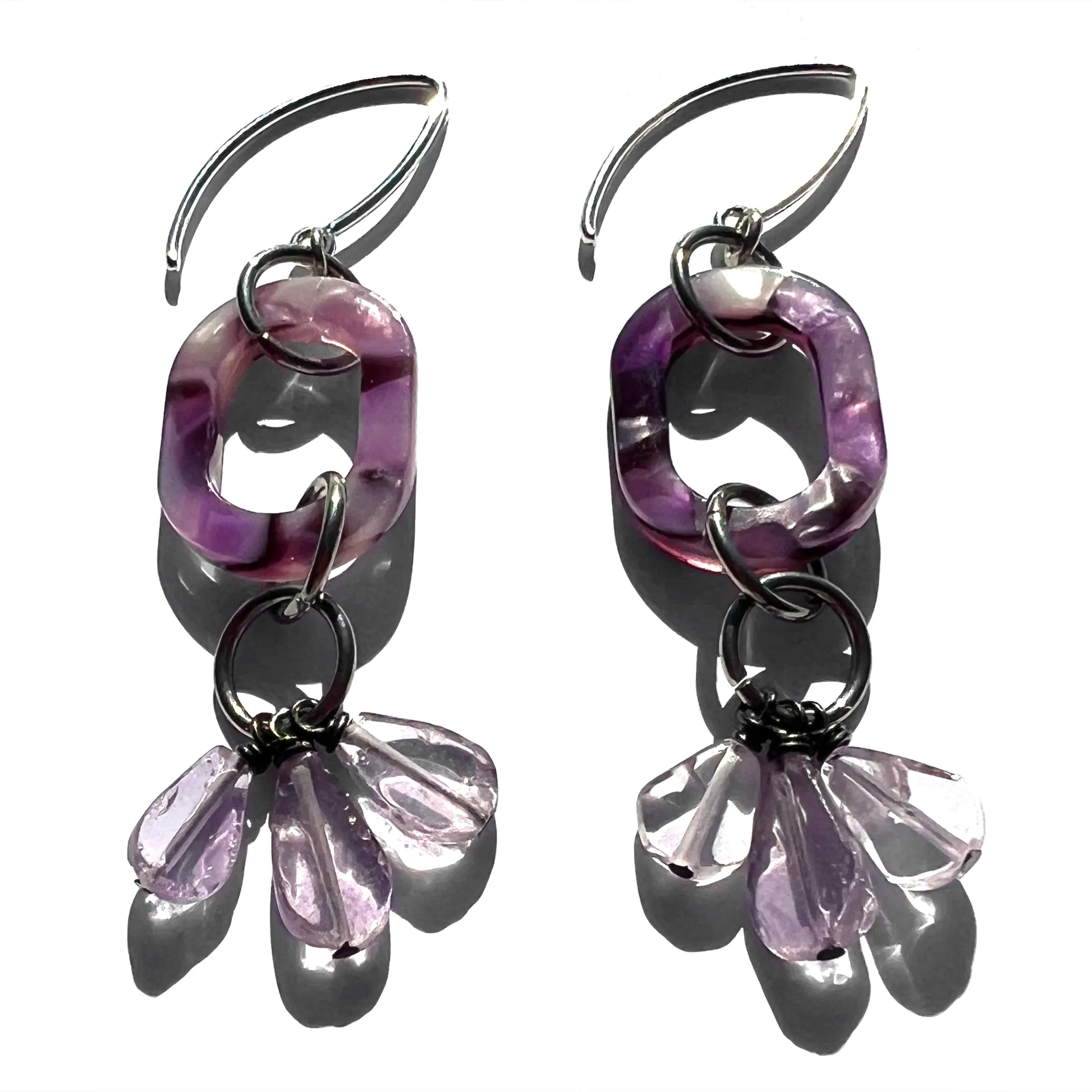 MPR x THE IMAGINARIUM: Amethyst Triple Drop Chain Earrings