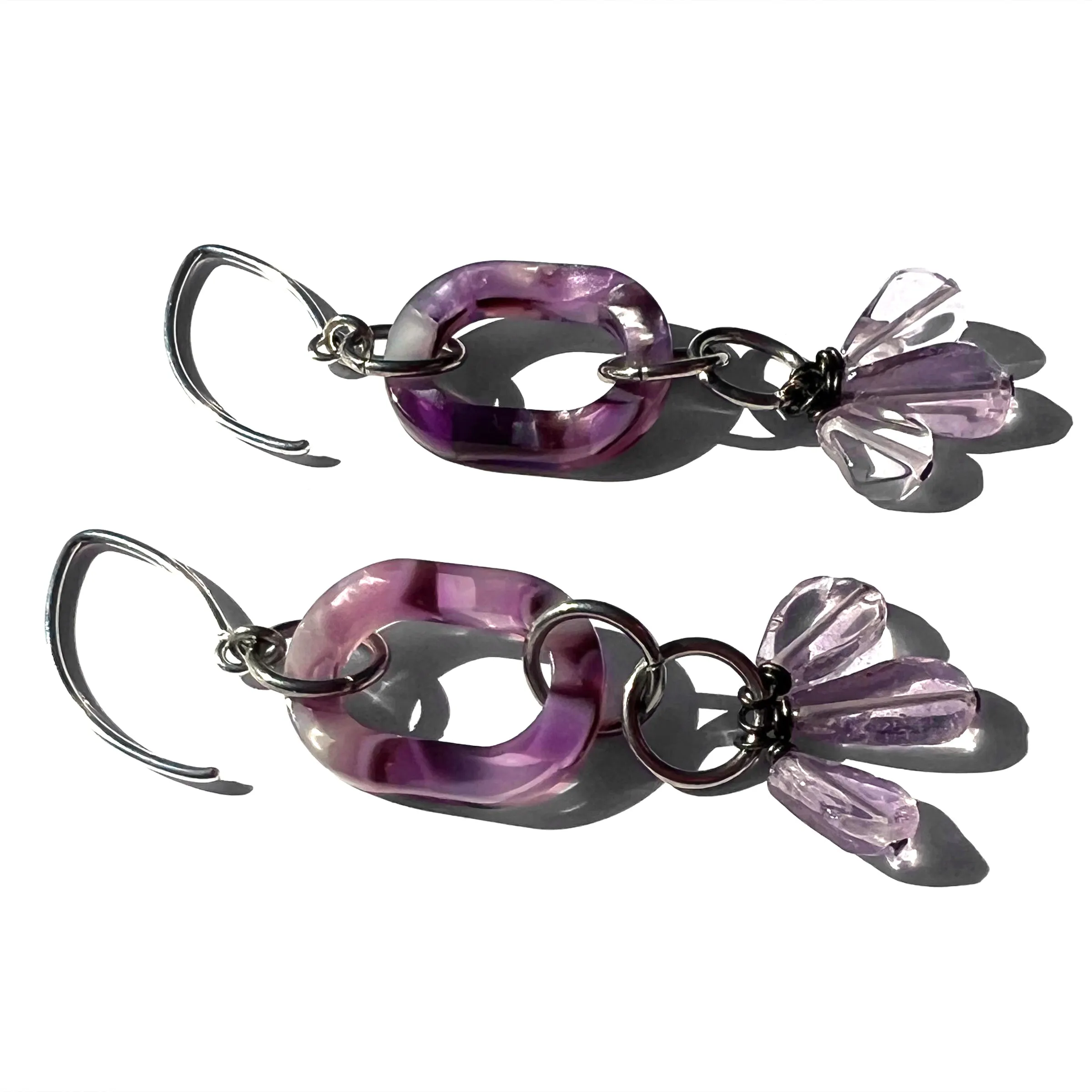 MPR x THE IMAGINARIUM: Amethyst Triple Drop Chain Earrings