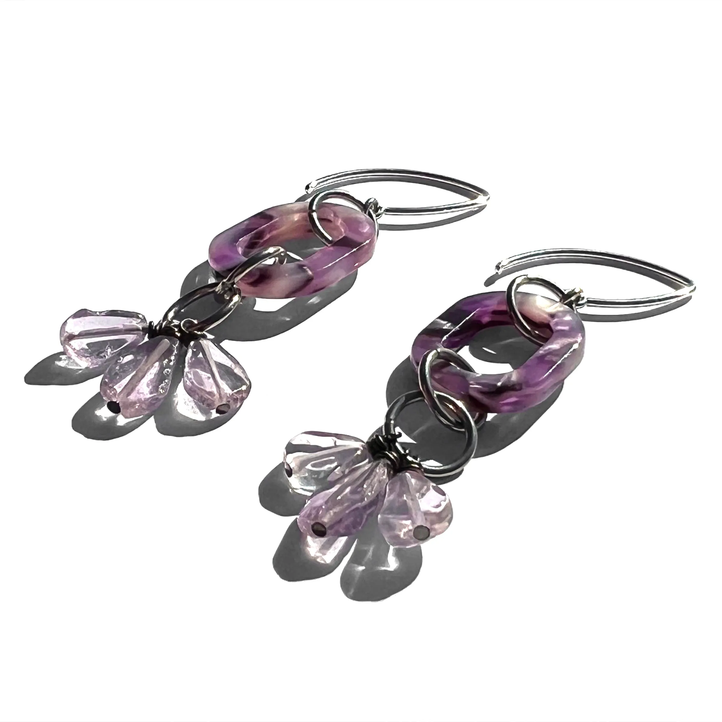 MPR x THE IMAGINARIUM: Amethyst Triple Drop Chain Earrings