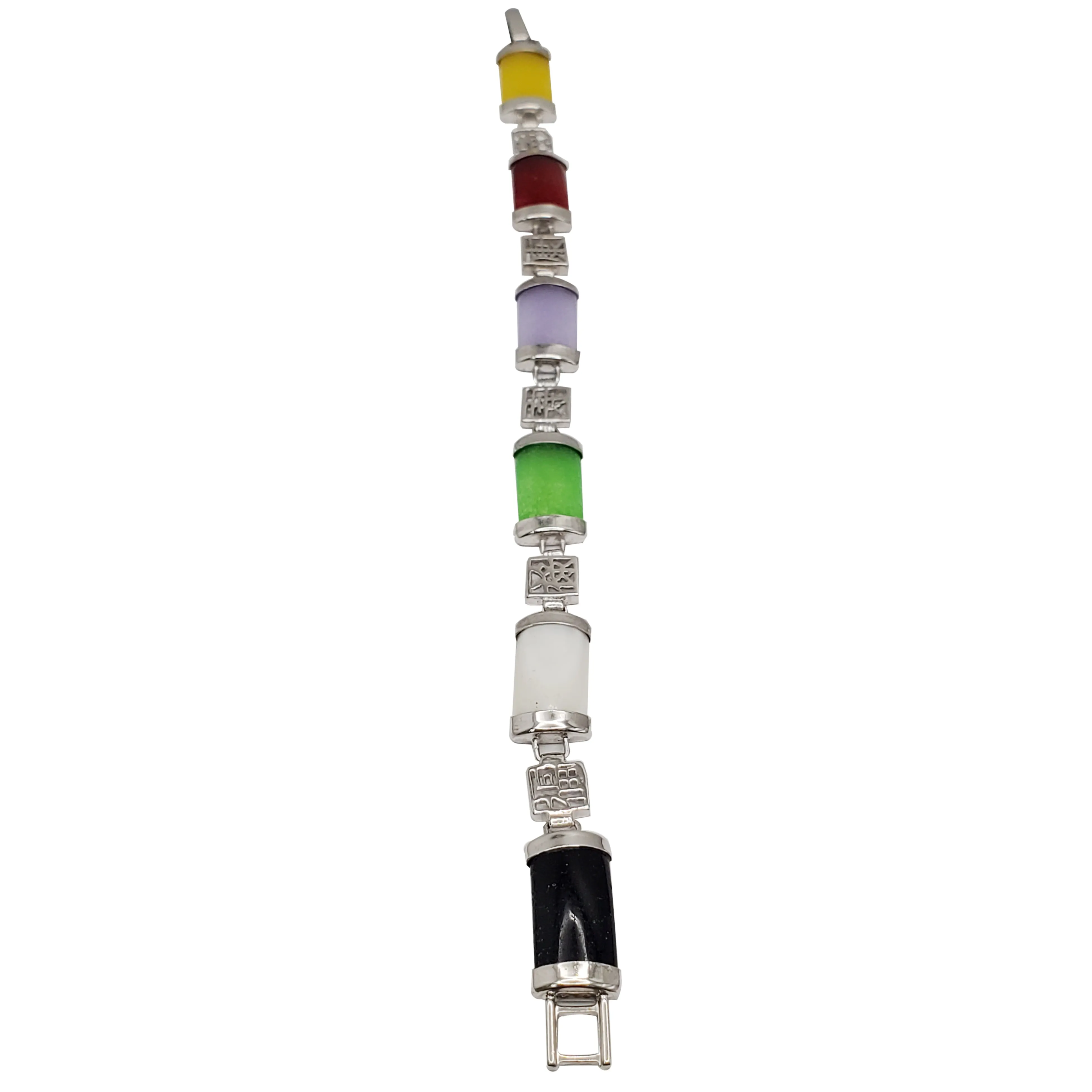 Multicolor Jade Bracelet (Silver)