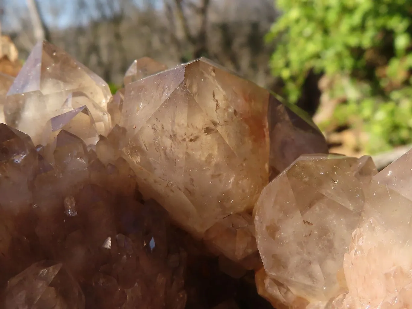 Natural Large Cascading Smokey Phantom Quartz Cluster x 1 From Luena, Congo