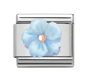 Nature - Blue Bloom Rosegold Charm