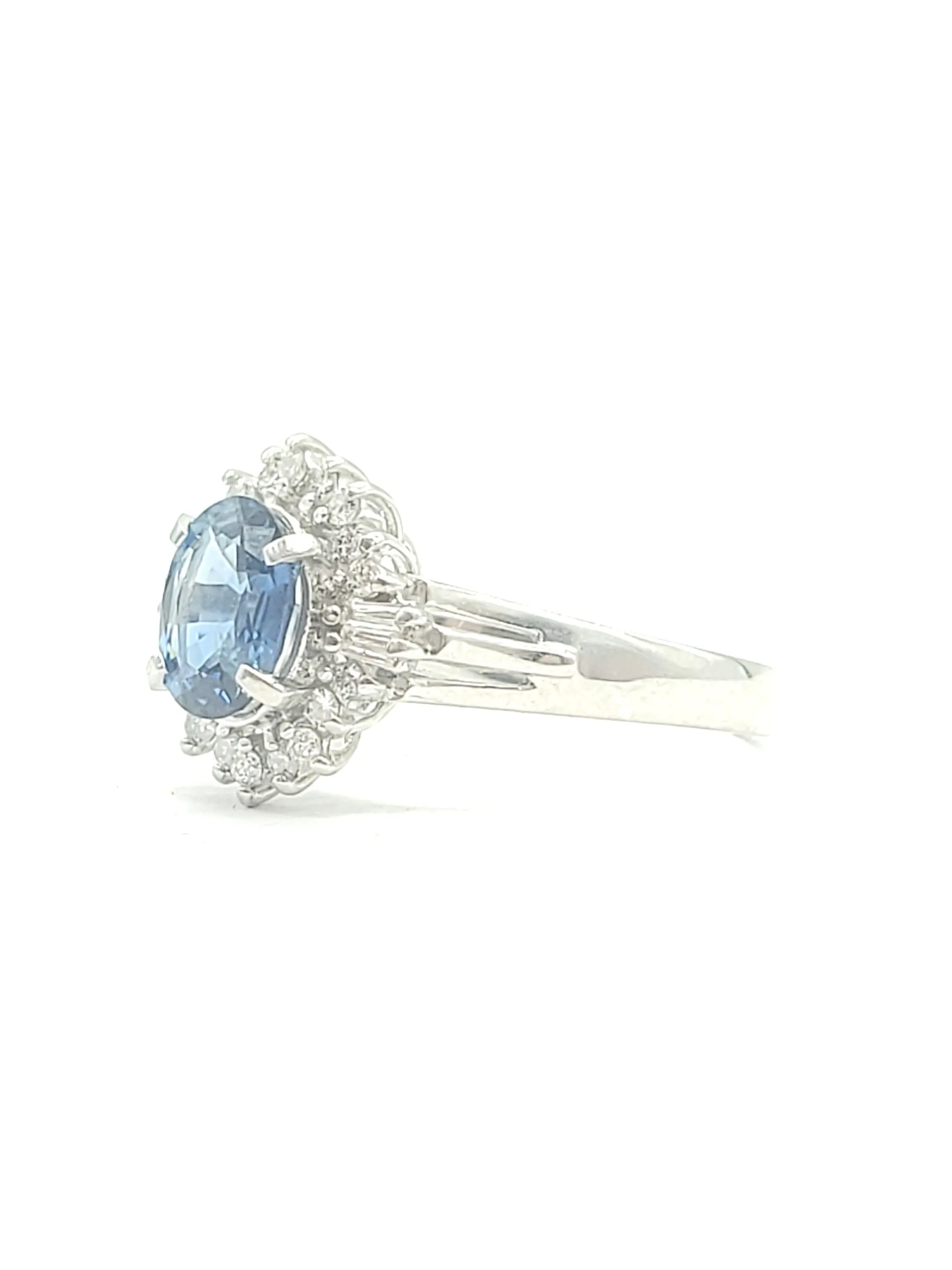 NEW Platinum Sapphire and Diamond Ring