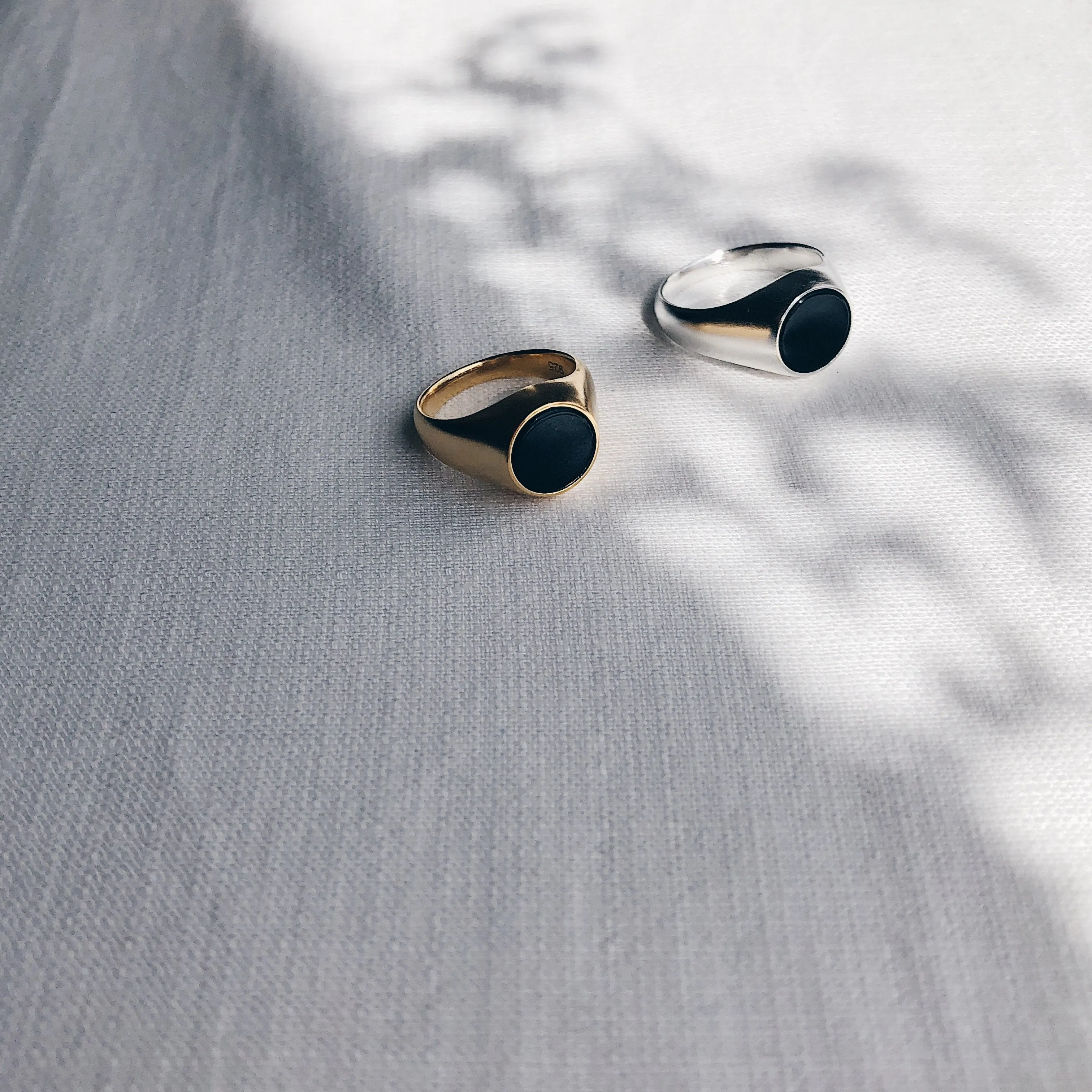 'Olinda' Black Onyx Signet Ring