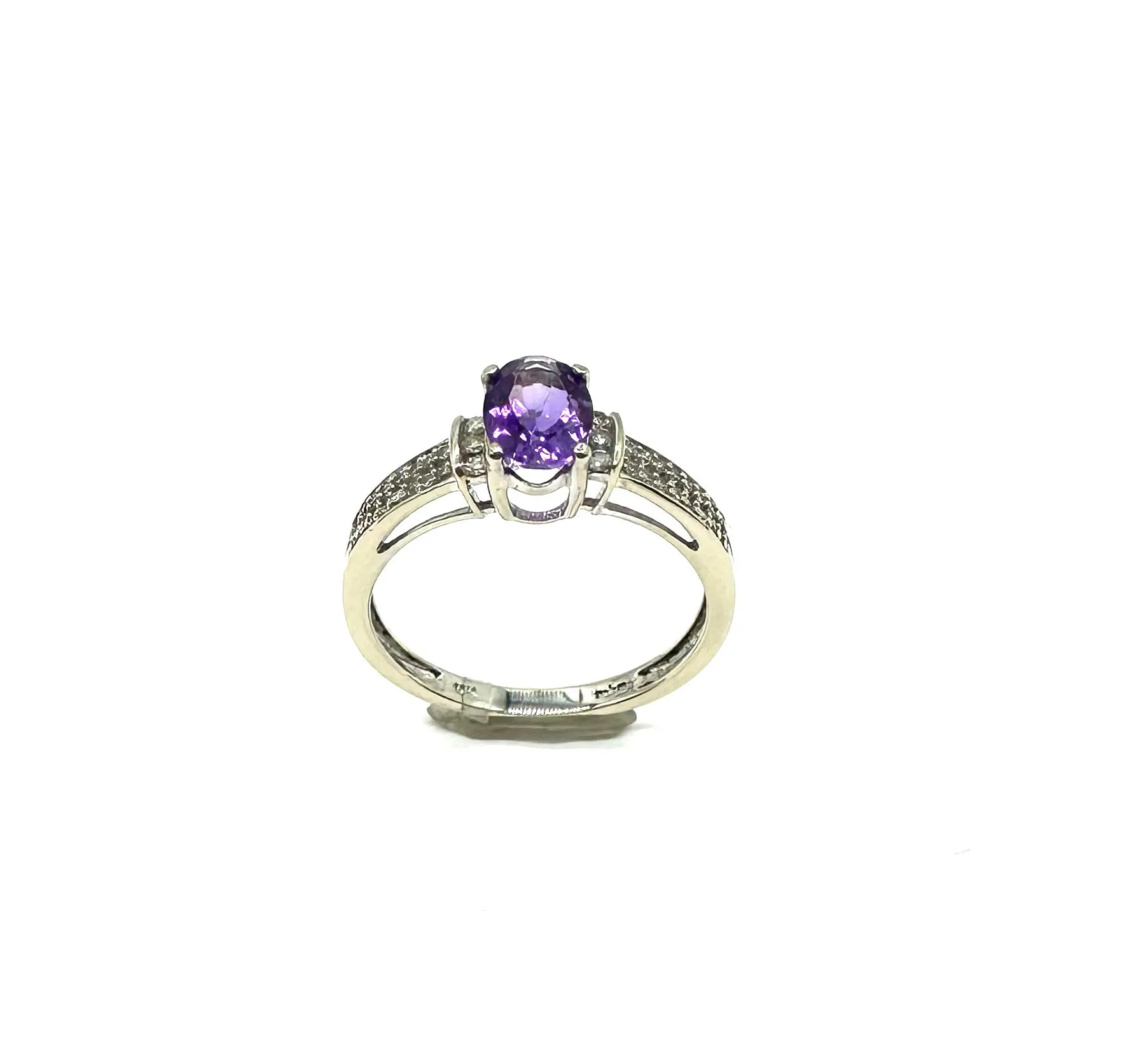 Oval Amethyst W/ Diamond Accent Ring