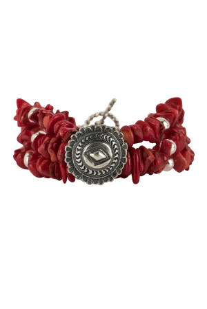 Paige Wallace Concho Coral Chip Bracelet