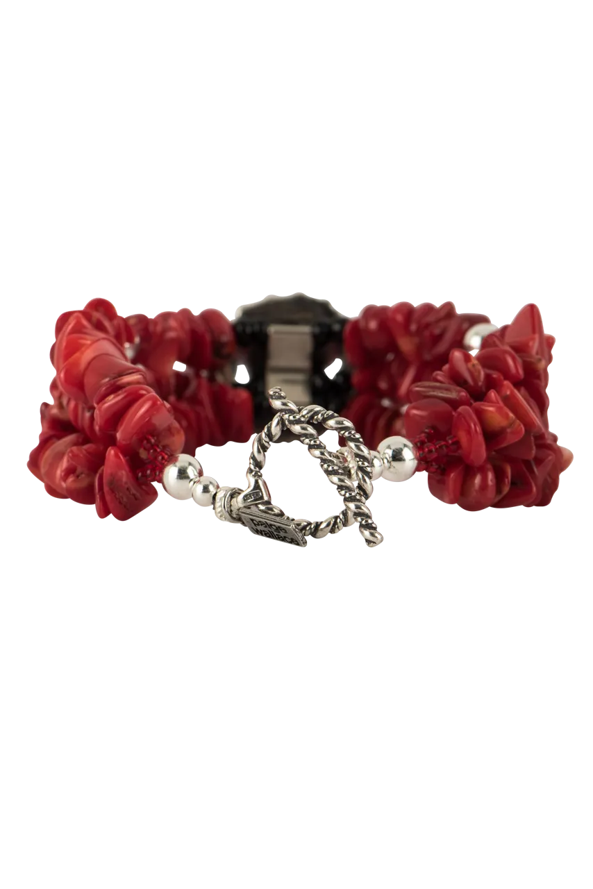 Paige Wallace Concho Coral Chip Bracelet