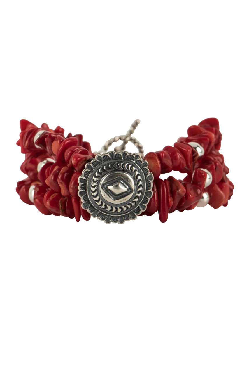 Paige Wallace Concho Coral Chip Bracelet